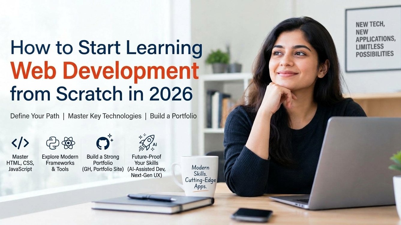 How to start learning web development from scratch in 2026 with an HTML, CSS, JavaScript, React, and full-stack development roadmap for beginners